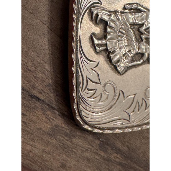 Vintage Belt Buckle Country Western Music Square Dance Silver Tone - Picture 5 of 11